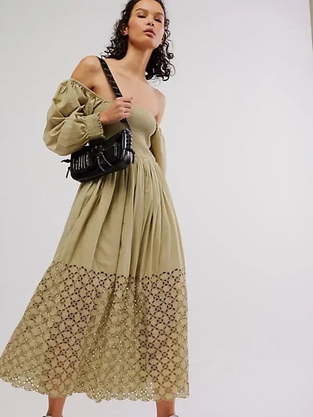 Free People Perfect Storm Midi Dress in Green - M - Picture 1 of 7